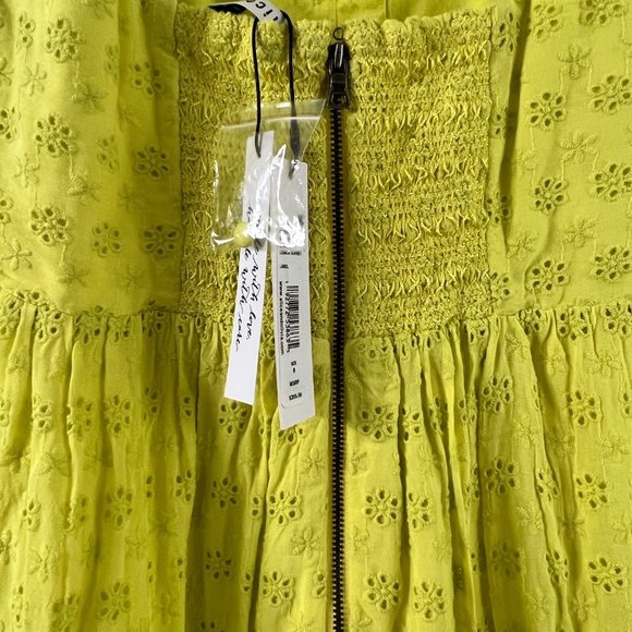 ALICE + OLIVIA Bright Yellow broderie anglaise mini dress - Picture 7 of 7